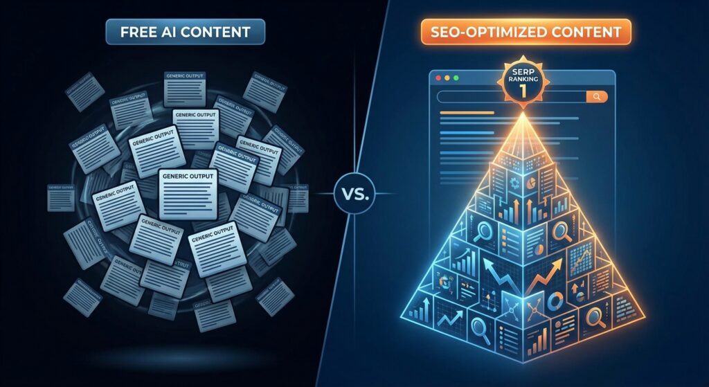 سایت تولید محتوا با هوش مصنوعی رایگان ۲۰۲۵: محدودیت‌ها و جایگزین سئومحور